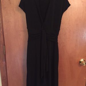 BCBG Paris black gathered front dress. Size M.